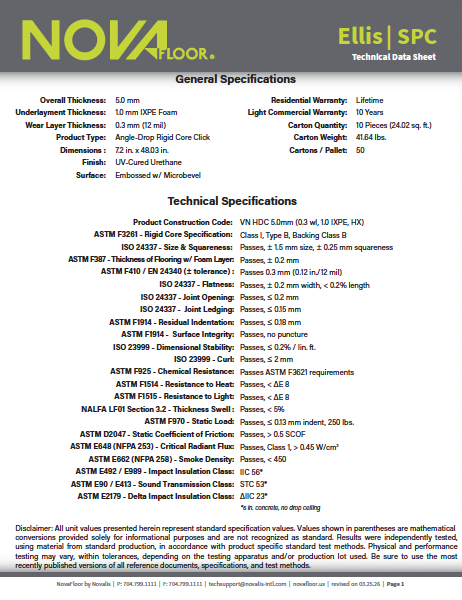 tech data sheet